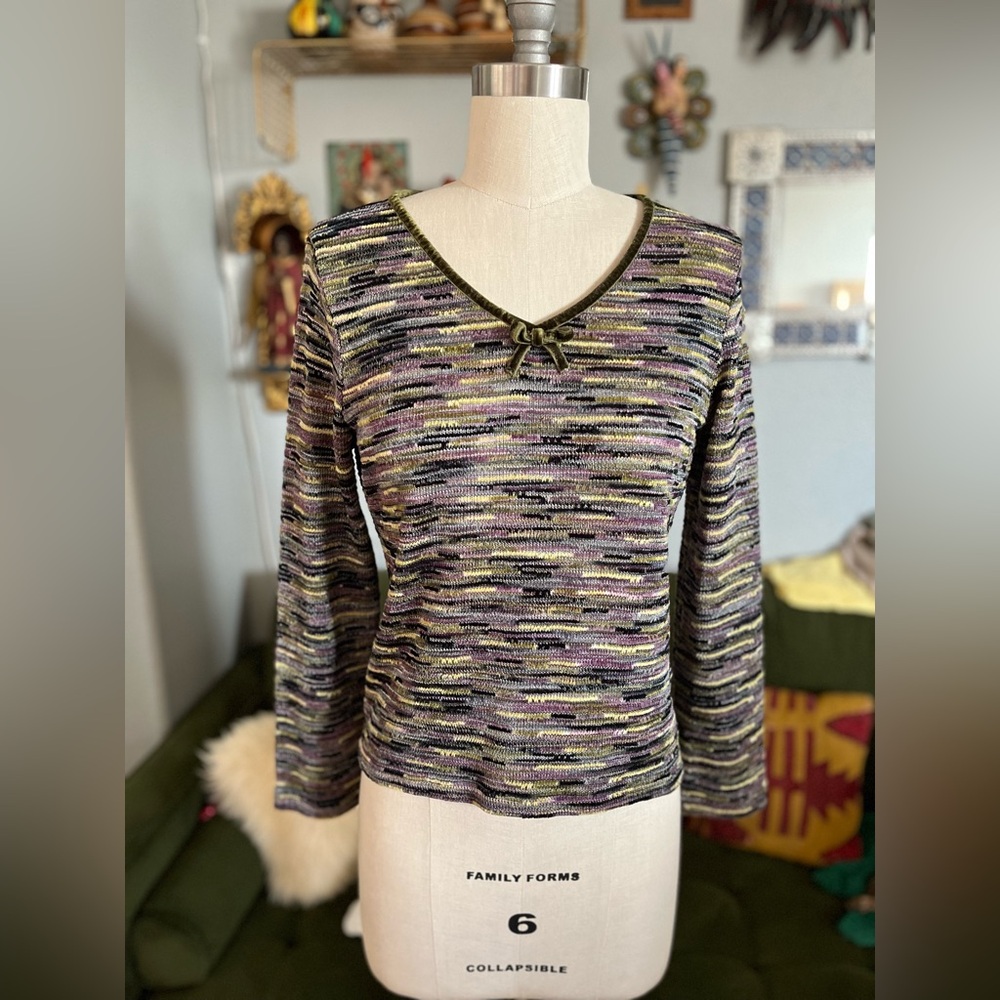 Y2K Anne Klein long sleeve knit top